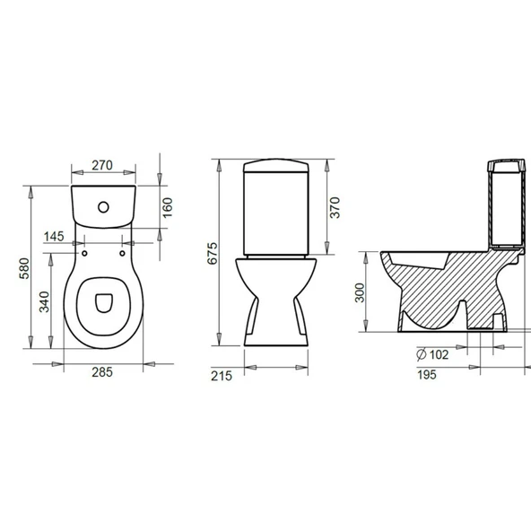 Turavit Çocuk Beyaz Kanallı Alttan Çıkışlı Klozet Takımı 1503, Turavit Yavaş Kapak - Resim 3