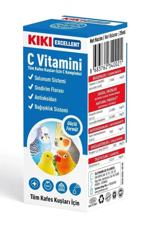 KIKI Kuş C Vitamini 25ml  Skt: 03/2025