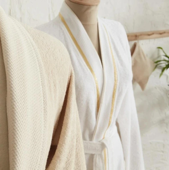 Karacahome Glory Lurex Gold Bej 9 Parça Aile Banyo Seti - 2