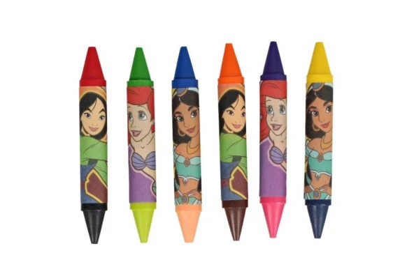 Disney Prenses Lisanslı Çift Taraflı Pastel Boya Kalemi 6'lı