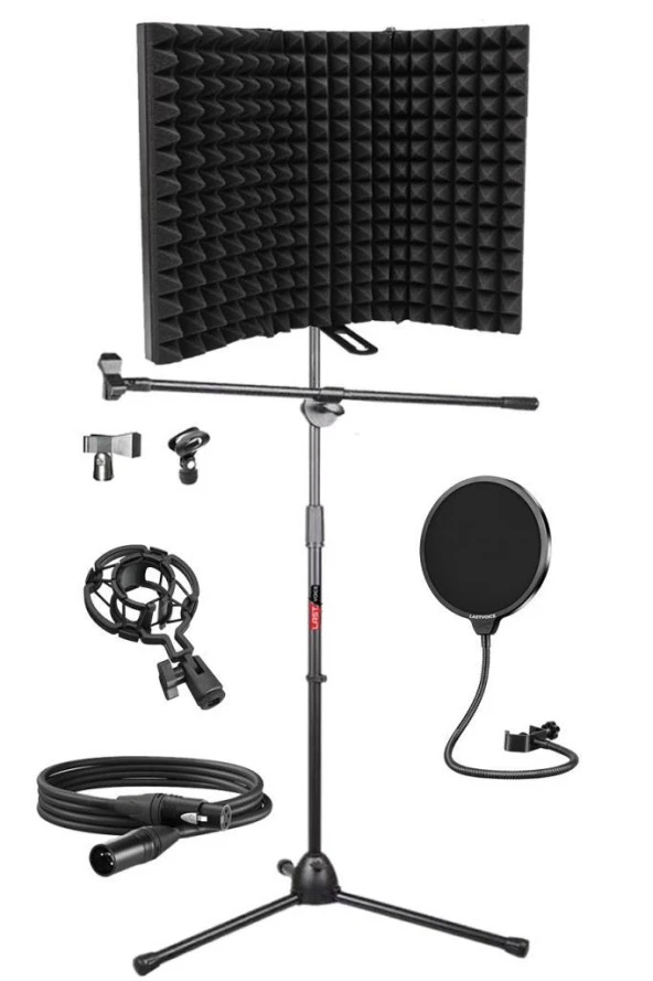 Lastvoice PF-53X Mikrofon Standı Yalıtım Paneli XLR Kablo Pop Filter - 2