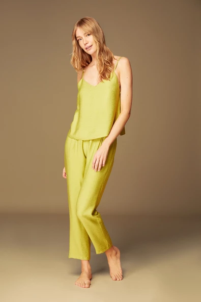Pijama Takım 1516 Pantolon Büstiyer Sabahlık 3'lü Takım - 3
