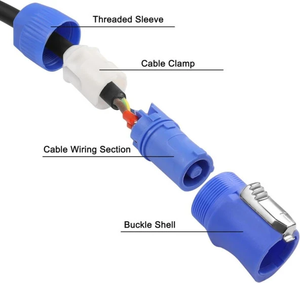 Powercon 220V Kablo 5 Metre 3x1.5 mm - Resim 3