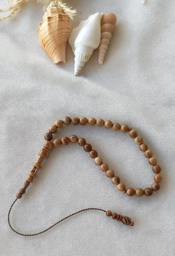 Tesbih 33 lük Küre Kesim Hakiki Kuka Ağacı Çektikce Siyahlaşan Tespih - 3