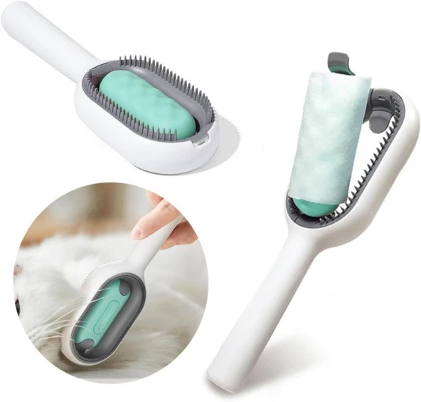 Polham Çift Taraflı Kedi Köpek İçin Buharlı Tarak, Evcil Hayvan Tüy ve Kıl Tarağı, Hayvan Yıkama Tarağı - 2