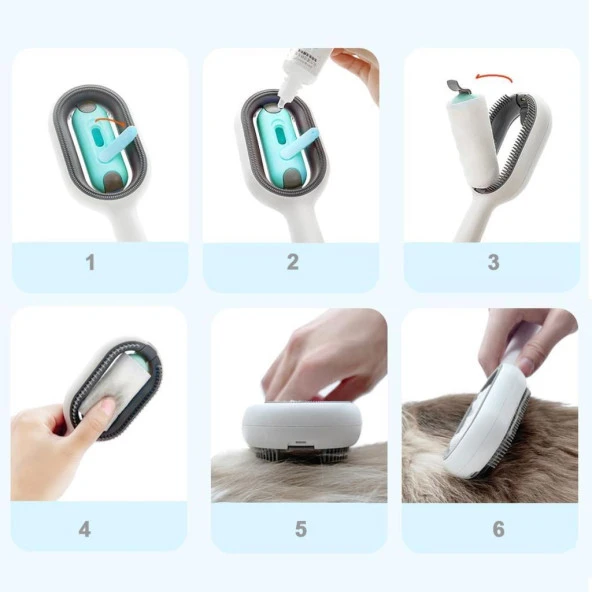 Polham Çift Taraflı Kedi Köpek İçin Buharlı Tarak, Evcil Hayvan Tüy ve Kıl Tarağı, Hayvan Yıkama Tarağı - 3