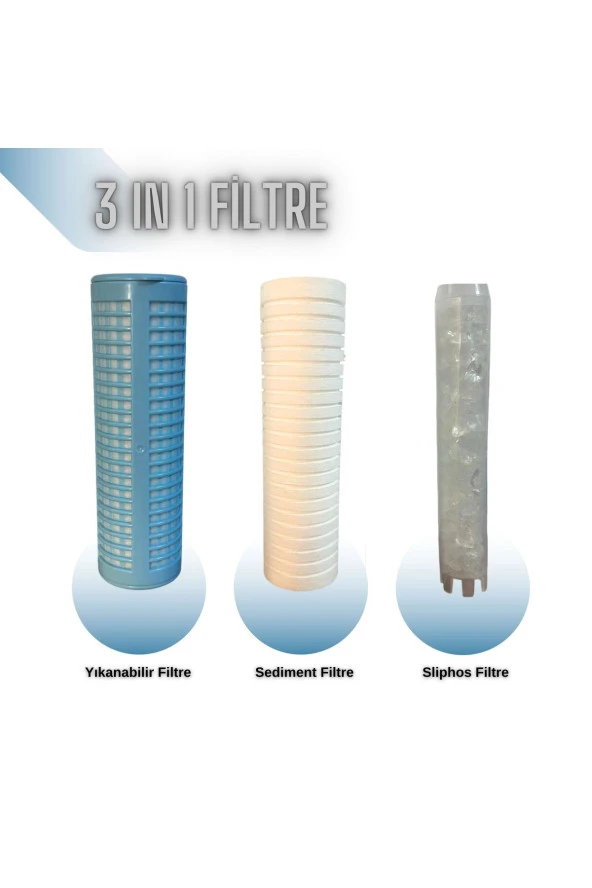 Daire Ve Bina Girişi Su Arıtma 3ü Bir Arada (YIKANIR-SEDİMENT-SİLİFOZ) Filtresi Ve Filtre Kabı - Resim 2