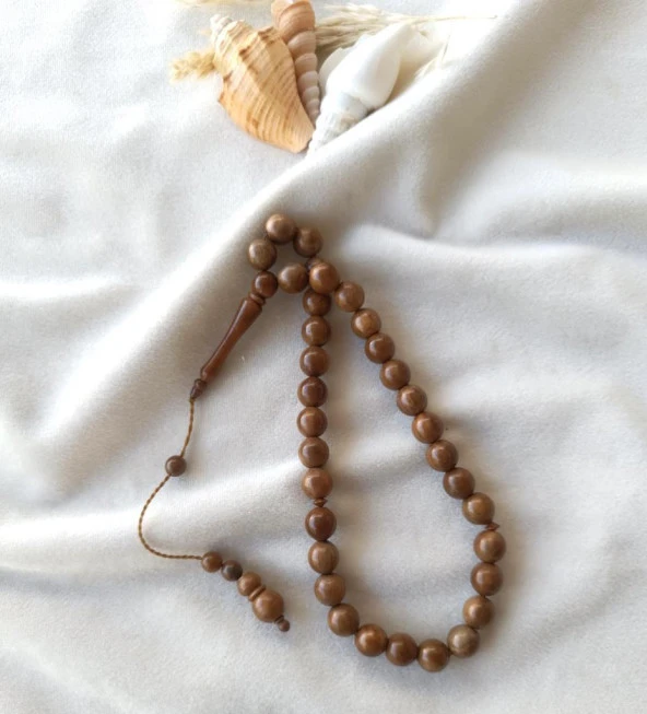 Tesbih 33 lük 10 mm Küre Kesim Hakiki Kuka Ağacı Çektikce Siyahlaşan Tespih - 3