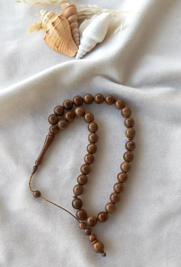 Tesbih 33 lük 10 mm Küre Kesim Hakiki Kuka Ağacı Çektikce Siyahlaşan Tespih - 4