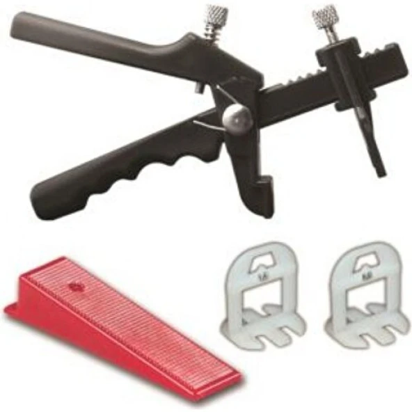 Derz Seramik Seviye Tespit Derz Artısı Seti 1000 Adet Derz 200 Adet Takoz 1 Adet Metal Pense ürün görseli 1