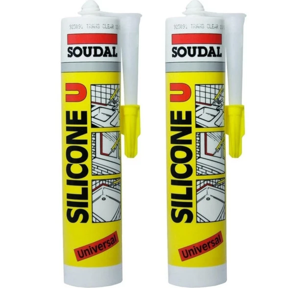 2 ADET SOUDAL ŞEFFAF SİLİKON 280 GR