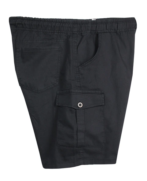 Erkek Büyük Beden 118-156 Kilo Arası İçin Uygun Kargo Cepli Kot Şort Antrasit - 4