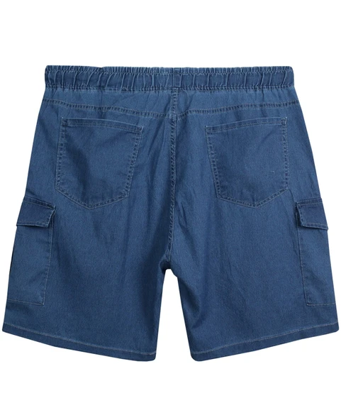 Erkek Büyük Beden 118-156 Kilo Arası İçin Uygun Kargo Cepli Kot Şort Antrasit - 7