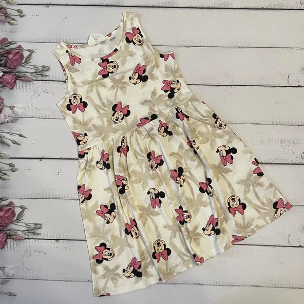 Minnie Askılı Kız Çocuk Elbise - 6