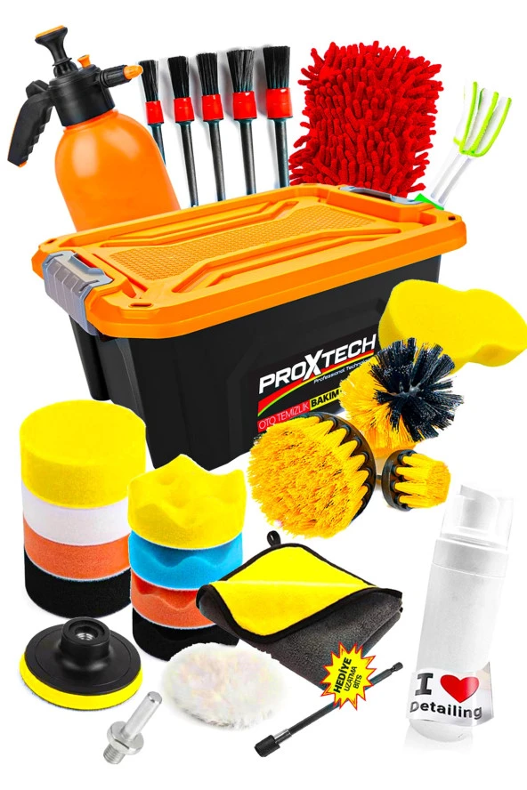 Premium Seri Profesyonel Temizlik 27 Parça Matkapa Uyumlu Fırça Seti Temizlik Çantası - 4