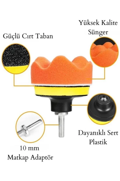 Pratik 11 Parça Araç Oto Pasta Cila Parlatma Polisaj Sünger Seti - Resim 4