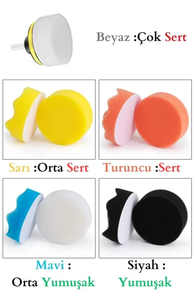 Pratik 11 Parça Araç Oto Pasta Cila Parlatma Polisaj Sünger Seti - Resim 3