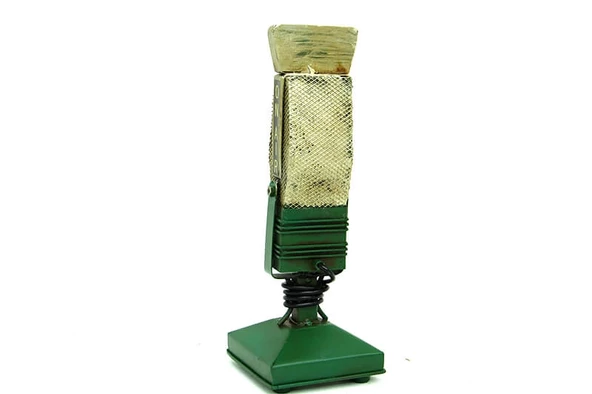 Vintage Tasarım Dekoratif Metal Mikrofon - 4