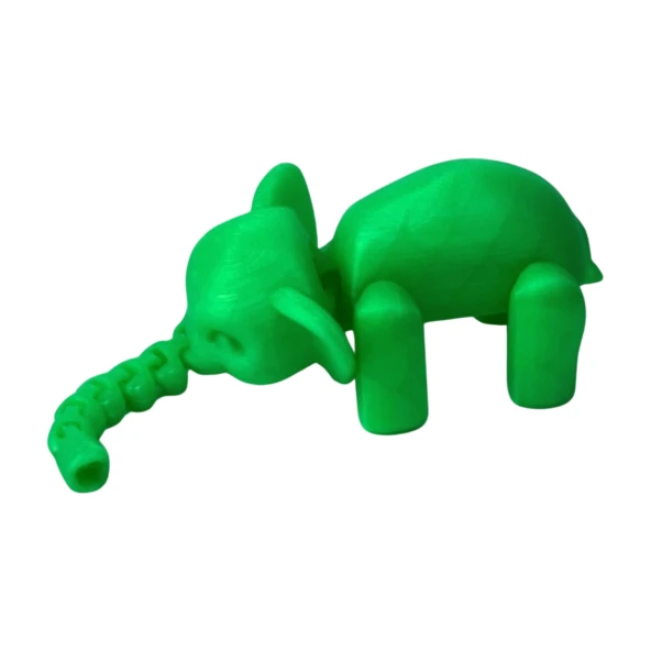3D Hareketli Oyuncak Fil & Dekor - Neon Yeşili - Resim 2