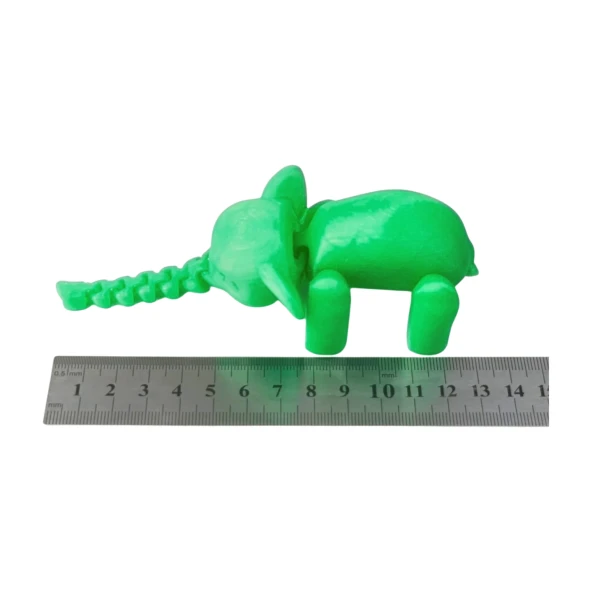 3D Hareketli Oyuncak Fil & Dekor - Neon Yeşili - Resim 5