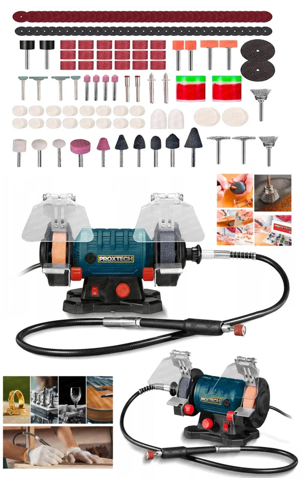 Premium Turbo Motorlu Çark Motoru Devirli Dramel  Zımpara Bileme Gravür Kutulu 220 Oyma Taşlama - Resim 2