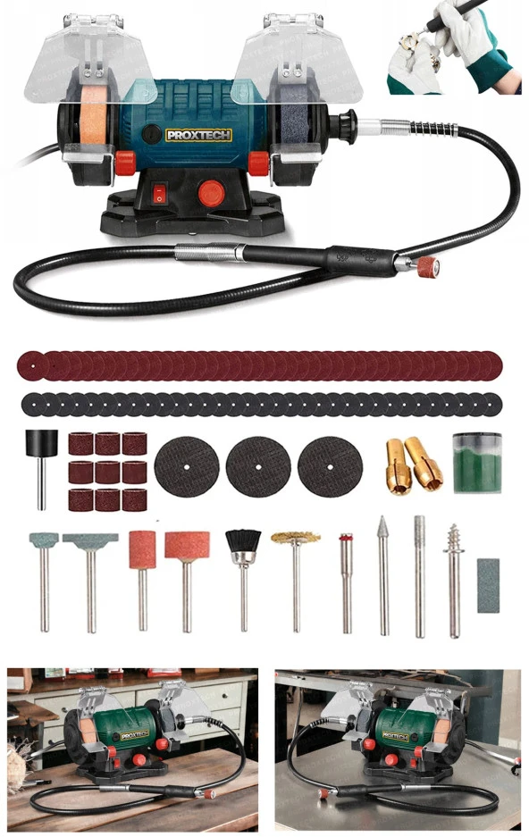 Premium Turbo Motorlu Çark Motoru Devirli Dramel  Zımpara Bileme Gravür 115PCS Oyma Taşlama Kiti - 2