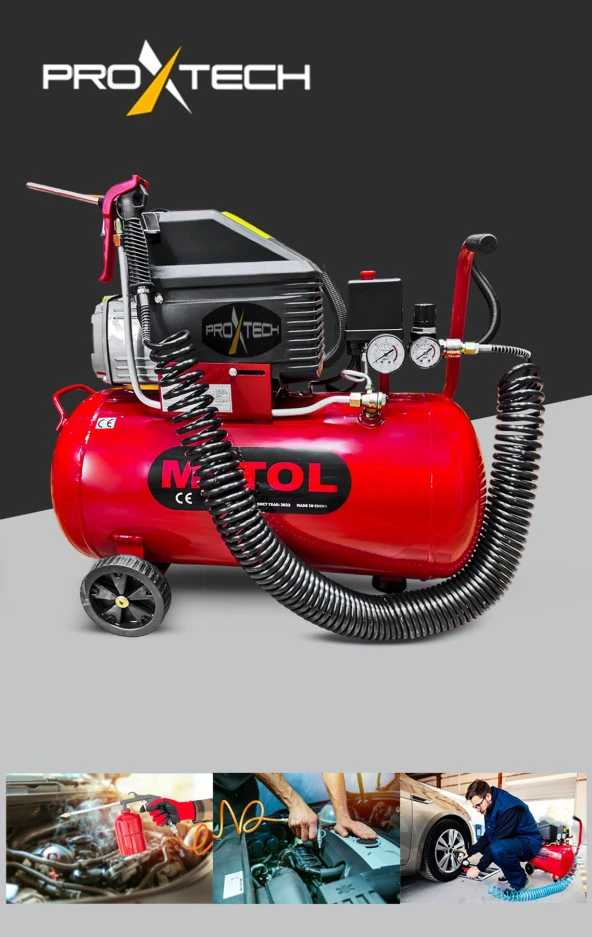 EnÇok Tercih edilen 2HP 50 Full PaketHava Kompresörü Boya,Lastik,Mazot Temizleme 5PCS Havalı Kit - 2