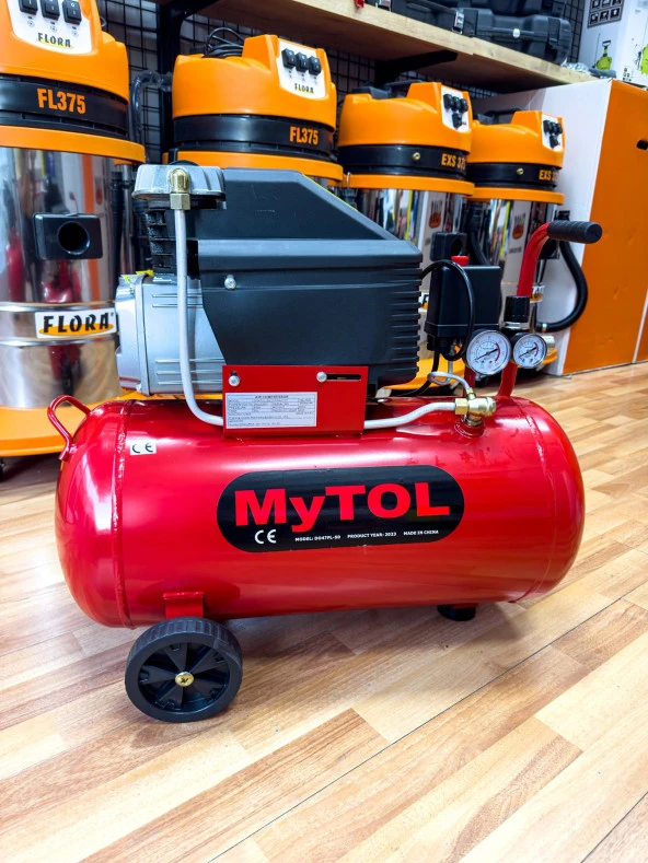 MYTOL 50 Litre Hava Kompresörü 2 Hp 8 Bar ve 5Li Havalı Set - 3