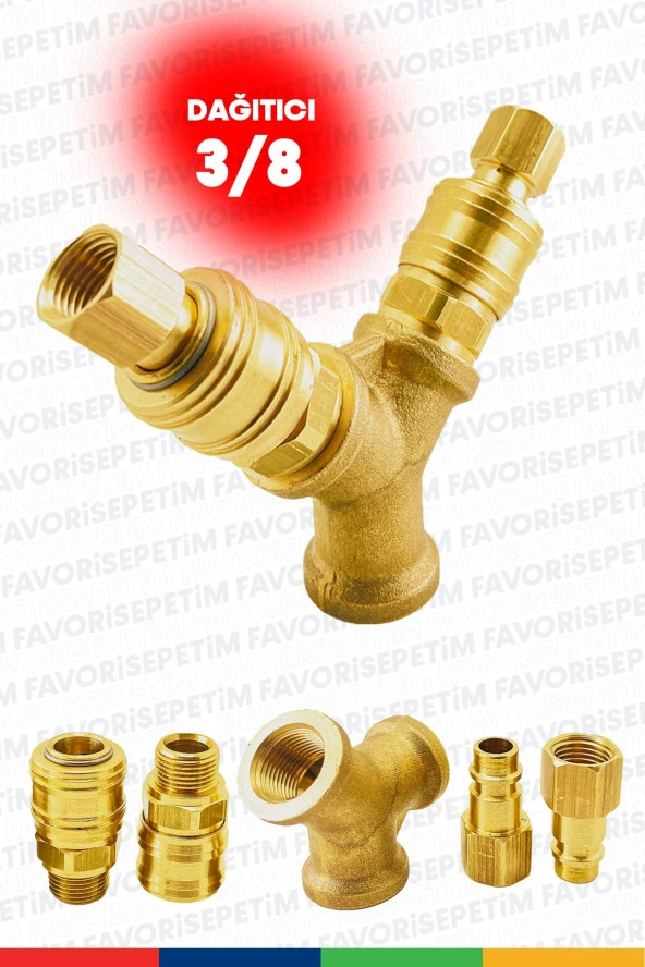 Yüksek Kalite Havalı Kompresörler için 2'li Dağıtıcı ve Hava Giriş Rekorları 3/8'' - Resim 3