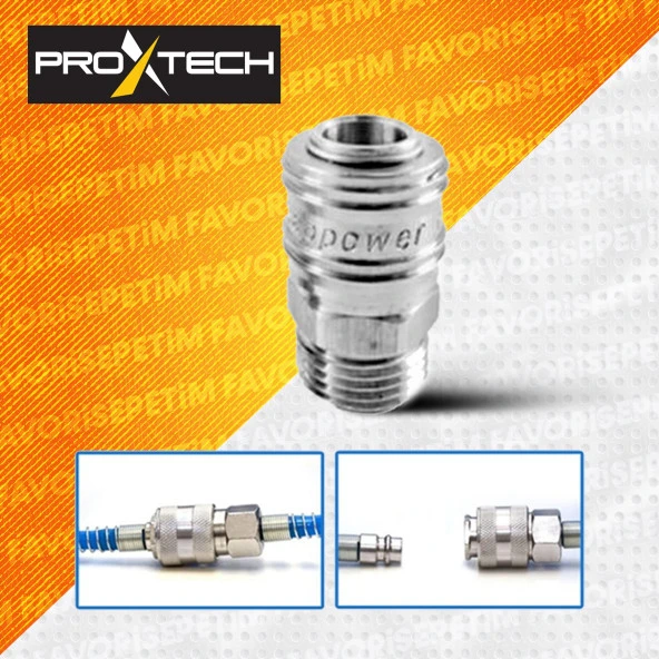 PROXTECH  Kompresör Saatli Lastik Şişirme,15 mt Spiral Hortumu,Hava Tabancası  Hava Recor Paket Set - 4