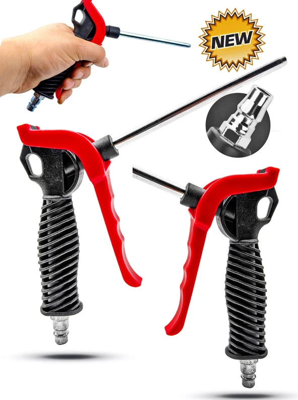 Yeni Nesil Yüksek Kalite Kompresör Hava Üfleme Detay Tabancası Pnömatik jak Set Hediye - Resim 2