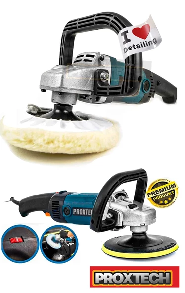 Yüksek Kalite 6 Kademeli Devirli Sünger Setli Zımpara Pasta Cila  Büyük Polisaj Makinesi  Ful Paket - Resim 3