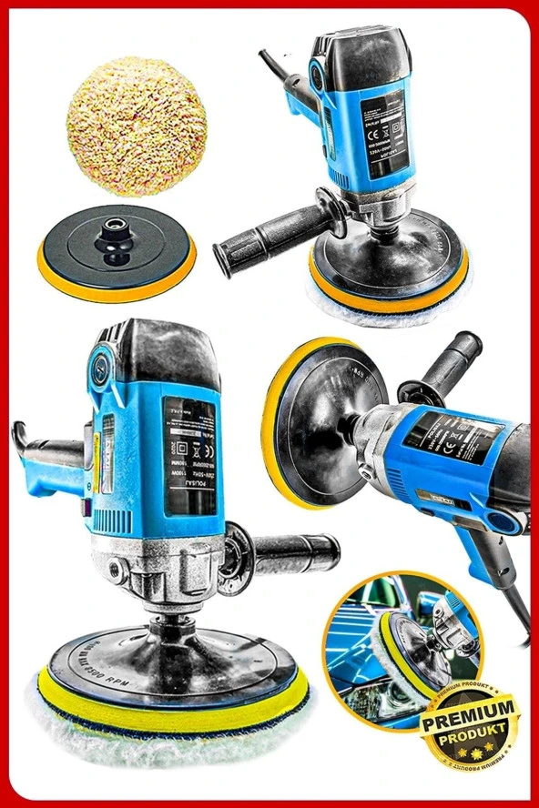 Pro  Yüksek Kalite Dikey Koltuk Yıkama,Polisaj Makinasi Zımpara Pasta Cila Makinesi Sünger Set - Resim 2