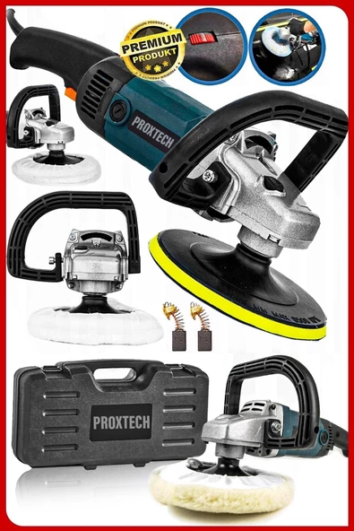 PROXTECH Premium Profesyonel 6 Kademeli Devirli Koltuk Yıkama Zımpara Pasta Cila Polisaj Makinesi Ful Set - 2