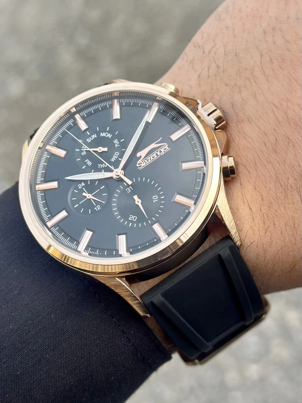 Slazenger Siyah Silikon Kordon Erkek Kol Saati - Resim 6