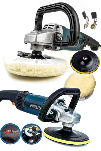 PROXTECH Premium Profesyonel 6 Kademeli Devirli Koltuk Yıkama Zımpara Pasta Cila Polisaj Makinesi Ful Set - 3
