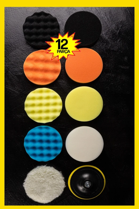 PROXTECH Combo Temizlik 18Parça Pasta Cila Polisaj Süngeri Matkapa Uyumlu Fırça Seti Parlatma Kit - Resim 2