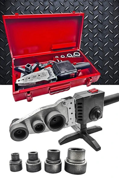 PROXTECH Profesyonel  Çift Residanslı Isı Ayarlı Pprc Plastik Boru Kaynak Makinesi Çantalı Teflon Makaslı Set - Resim 4