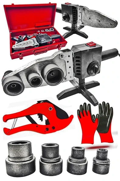 PROXTECH Profesyonel  Çift Residanslı Isı Ayarlı Pprc Plastik Boru Kaynak Makinesi Çantalı Teflon Makaslı Set ürün görseli