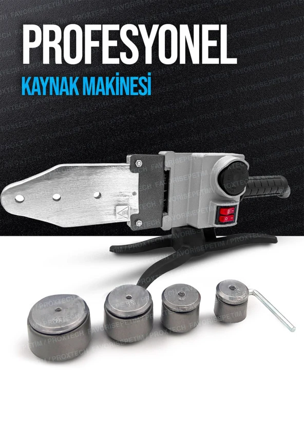 PROXTECH  Ağır Hizmet Çift Residans Isı Ayarlı Pprc Plastik Boru Kaynak Makinesi Çantalı Pro Makaslı Set - Resim 3