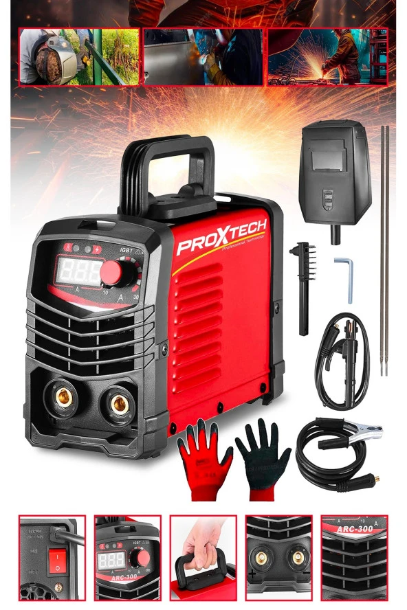 PROXTECH Profesyonel Taşınabilir elektrot Tutucu 200 Amper LCD Göstergeli İnvertörTaşınabilir Kaynak Makines - Resim 2