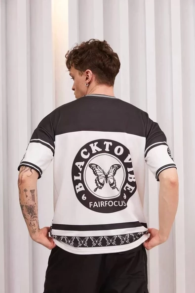 Erkek Dijital Baskılı T-Shirt - Siyah - 4
