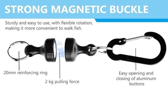 Captain 7683 Çok Amaçlı Balıkçı Mıknatıslı Karabina Magnet Klips - 4