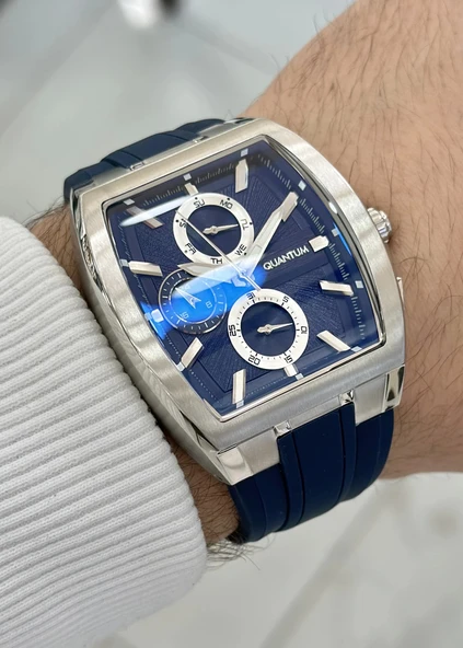 Quantum Marka Kare Mavi Erkek Kol Saati - Resim 5