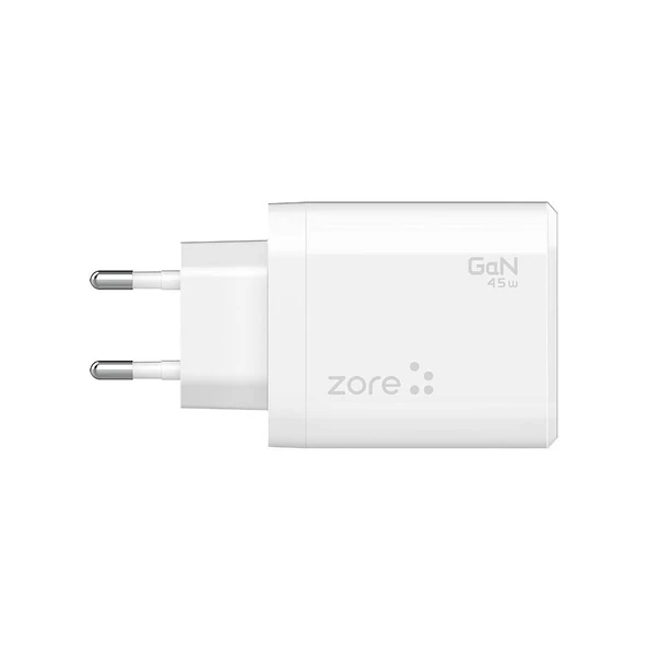 Vendas Zore Always-02 GaN Tech Type-C PD4.0 USB-A QC3.0 Hızlı Şarj Özellikli Seyahat Şarj Başlığı 45W - 4