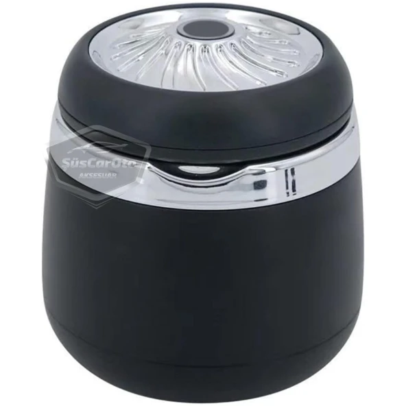 Üniversal 7 Renkli Işıklı Porselen Yanmaz Koku Geçirmez Lüx Oto Küllük Dumansız Kapaklı Spor Araç İçi Küllük Araba Küllüğü Gümüş - Resim 7