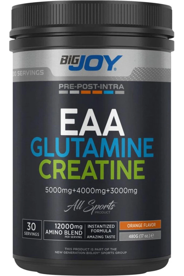 Bigjoy  EAA+Glutamin+Kreatin Portakal 480g-3gr Creatine+4gr Glutamine+5gr Essansiyel Amino Asitler