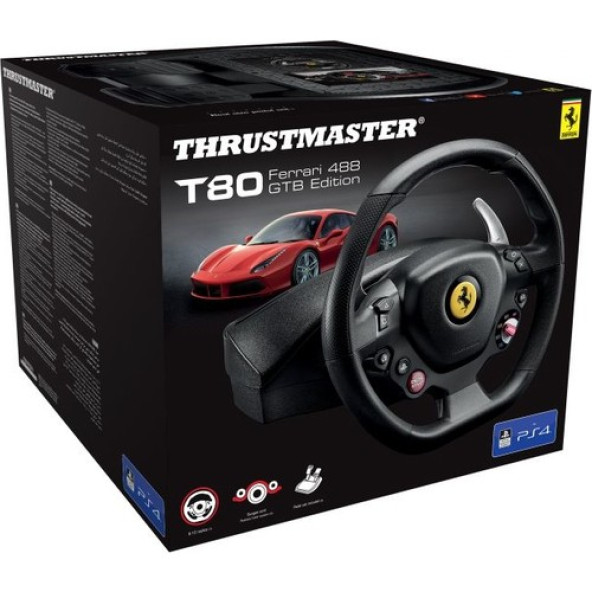 Thrustmaster T80 Ferrari 488 GTB Edition PC/PS4 Direksiyon Seti - 3