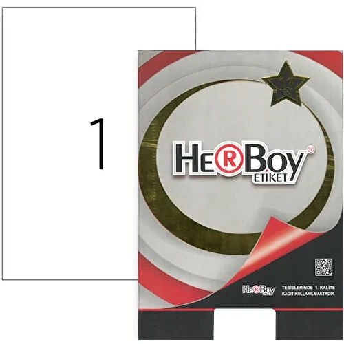 HerBoy  210 mm x 297 mm A4 100 Sayfa Lazer Etiket HB-1000