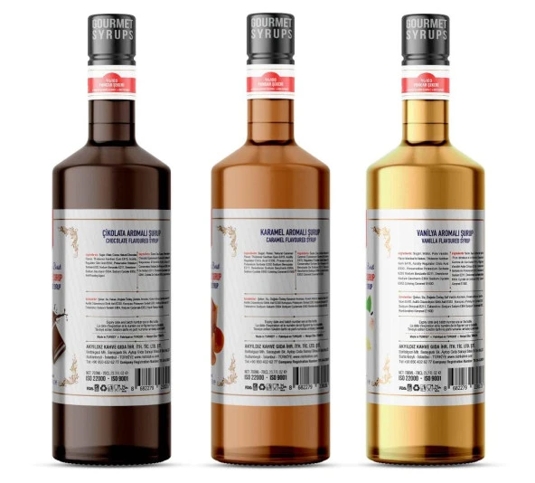 Nish Çikolata, Karamel, Vanilya Aromalı Şurup 3'lü Set (3 x 700ml) - P - 2